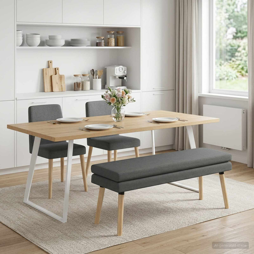 Dobbeltlagret bænk Mørkegrå 110 x 40 x 47 cm Stof