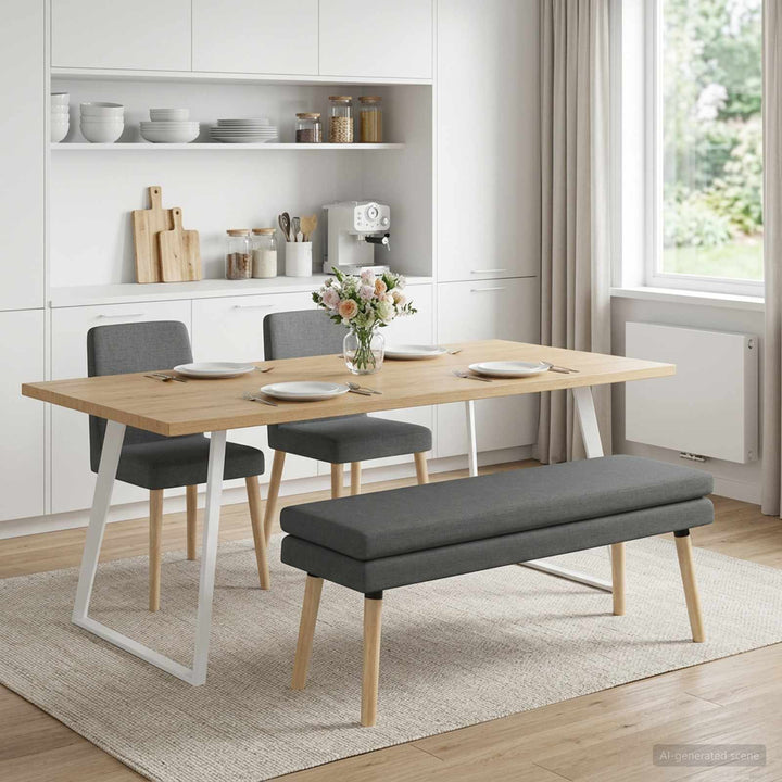 Dobbeltlagret bænk Mørkegrå 110 x 40 x 47 cm Stof