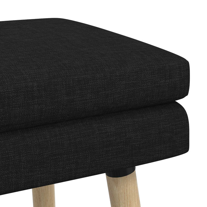 Dobbeltlagret bænk Sort 110 x 40 x 47 cm Stof