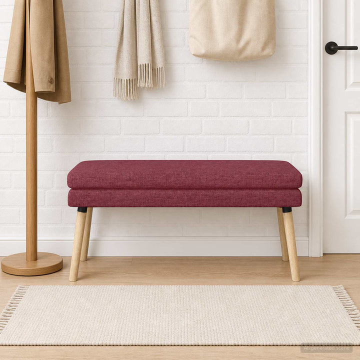 Dobbeltlagret bænk Vinrød 110 x 40 x 47 cm Stof
