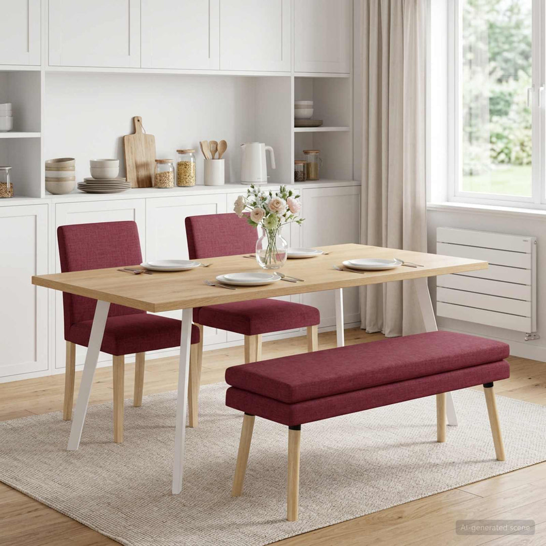 Dobbeltlagret bænk Vinrød 110 x 40 x 47 cm Stof