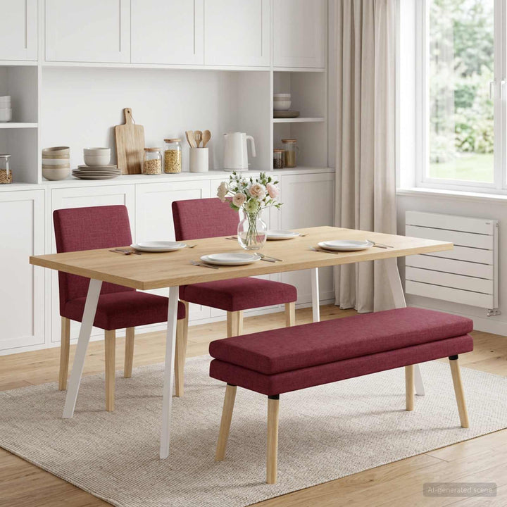 Dobbeltlagret bænk Vinrød 110 x 40 x 47 cm Stof