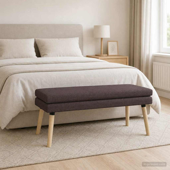 Dobbeltlagret bænk Mørk Brun 110 x 40 x 47 cm Stof