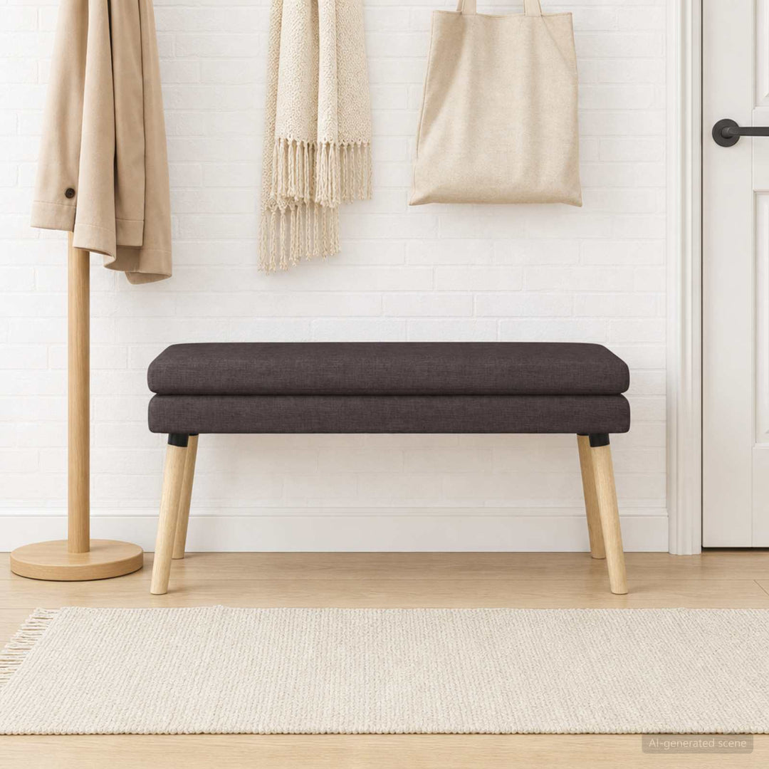 Dobbeltlagret bænk Mørk Brun 110 x 40 x 47 cm Stof