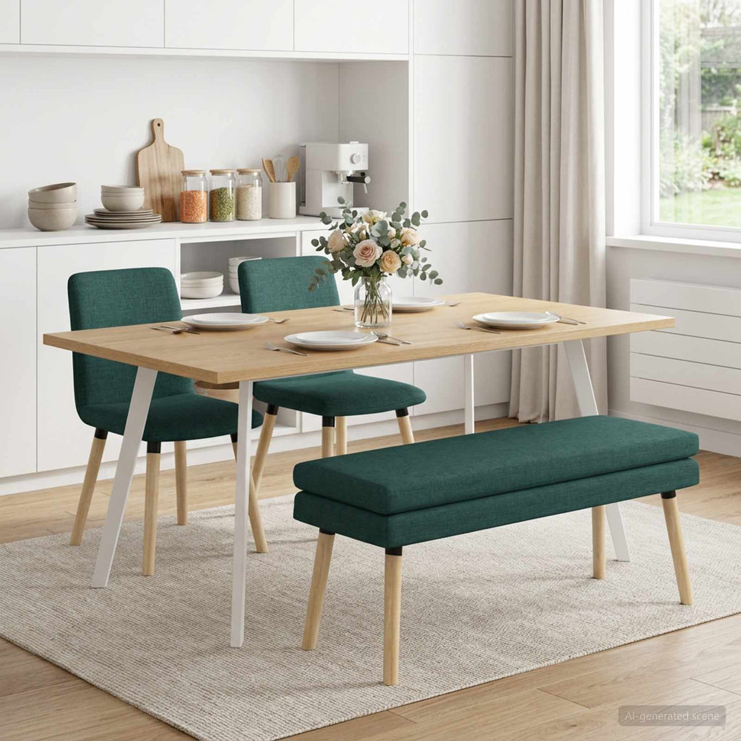 Dobbeltlagret bænk Mørkegrøn 110 x 40 x 47 cm Stof