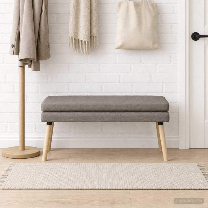 Dobbeltlagret bænk Gråbrun 110 x 40 x 47 cm Stof