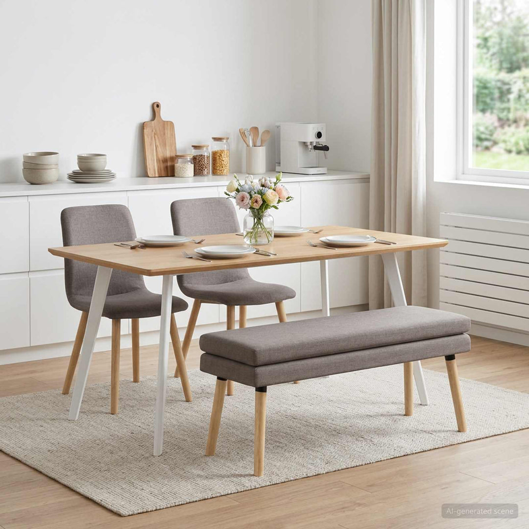 Dobbeltlagret bænk Gråbrun 110 x 40 x 47 cm Stof
