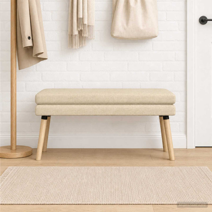 Dobbeltlagret bænk Cremefarvet 110 x 40 x 47 cm Stof