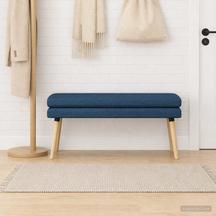 Dobbeltlagret bænk Blå 110 x 40 x 47 cm Stof