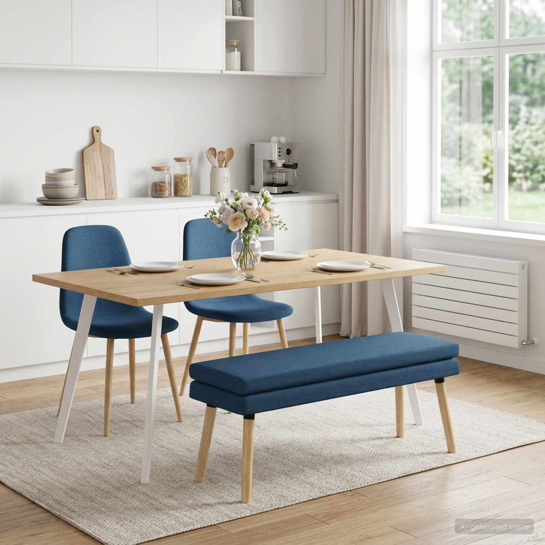 Dobbeltlagret bænk Blå 110 x 40 x 47 cm Stof