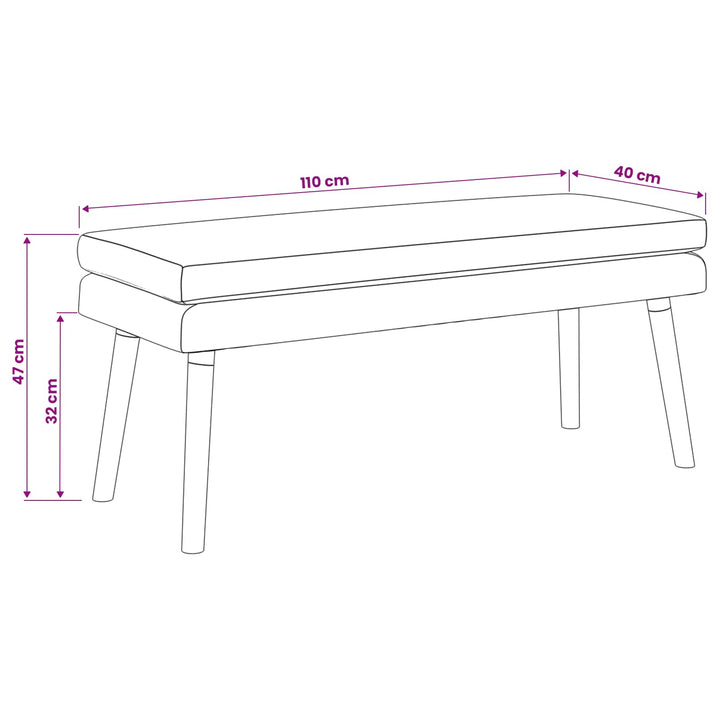 Dobbeltlagret bænk Blå 110 x 40 x 47 cm Stof