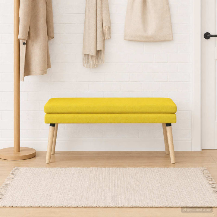 Dobbeltlagret bænk Lys Gul 110 x 40 x 47 cm Stof