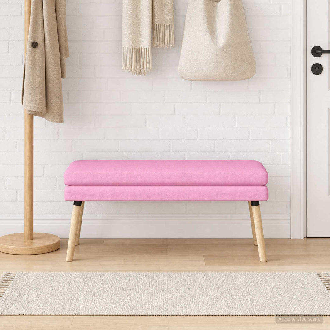 Dobbeltlagret bænk Lyserød 110 x 40 x 47 cm Stof