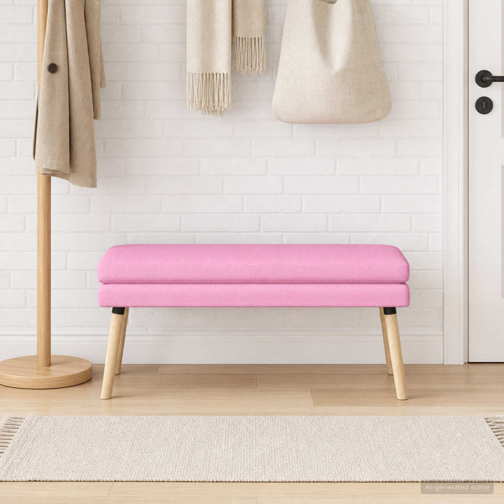Dobbeltlagret bænk Lyserød 110 x 40 x 47 cm Stof