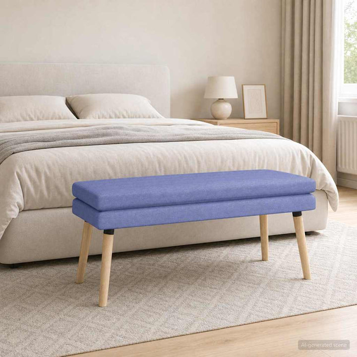 Dobbeltlagret bænk Jeans blå 110 x 40 x 47 cm Stof