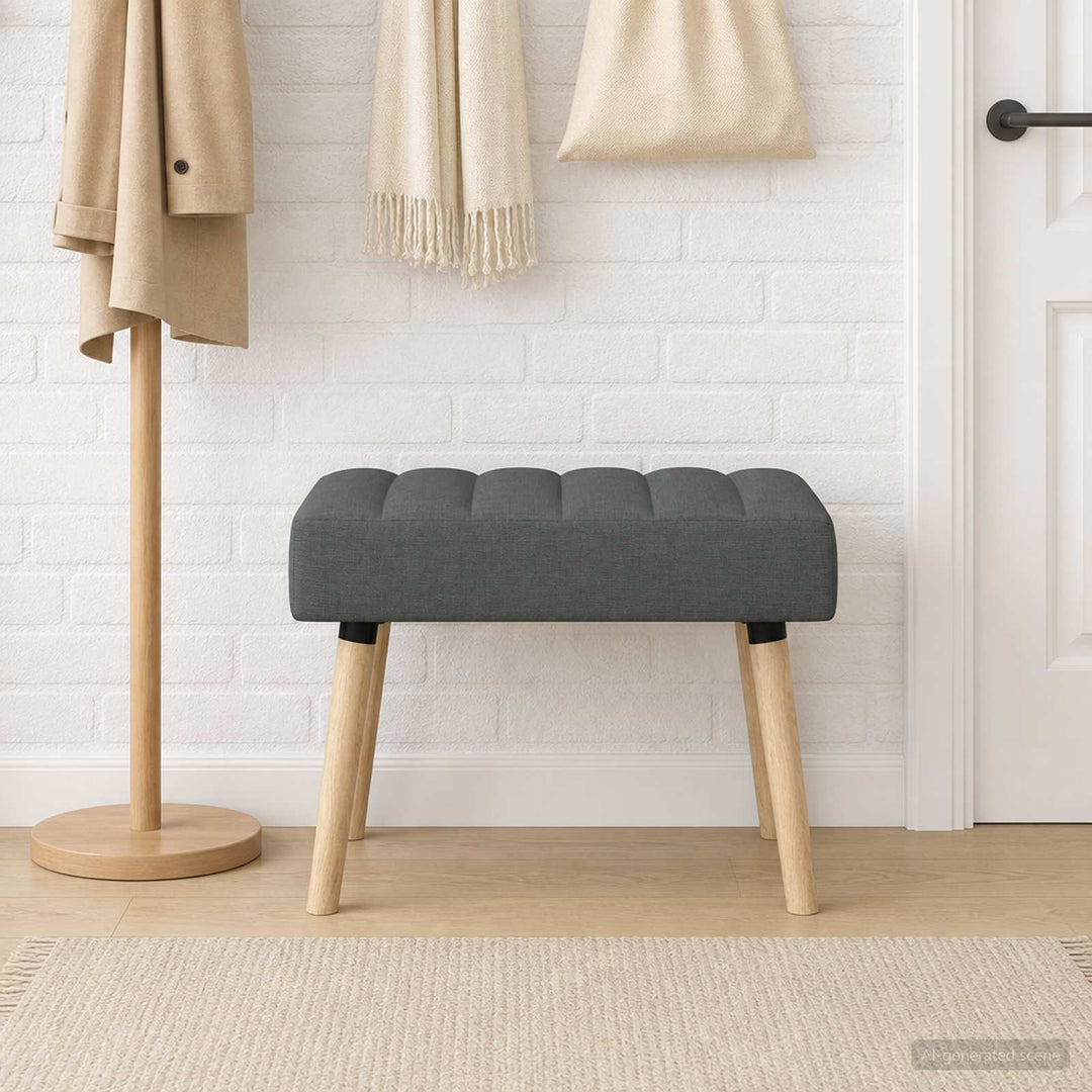 Kanalpuddet Bænk Mørkegrå 60 x 40 x 45 cm Stof