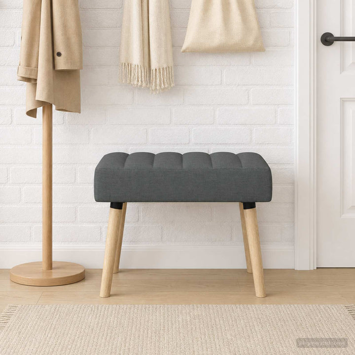 Kanalpuddet Bænk Mørkegrå 60 x 40 x 45 cm Stof