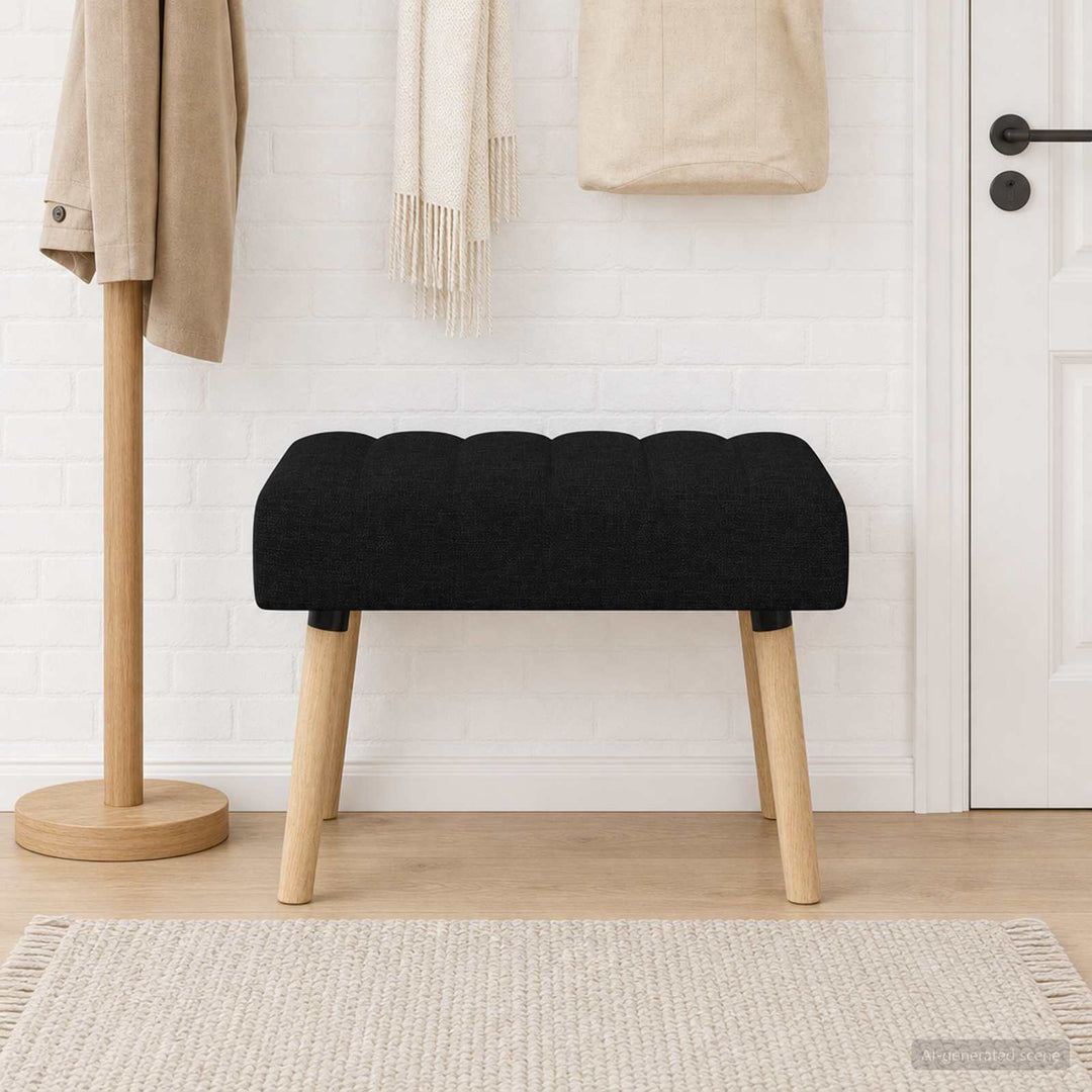 Kanalpuddet Bænk Sort 60 x 40 x 45 cm Stof