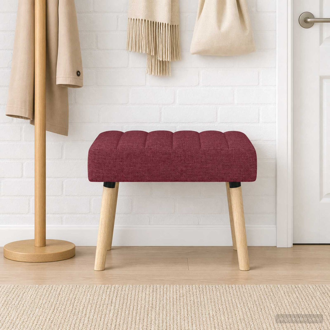 Kanalpuddet Bænk Vinrød 60 x 40 x 45 cm Stof
