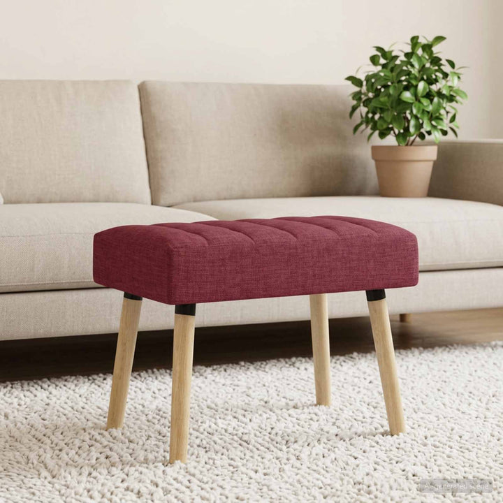 Kanalpuddet Bænk Vinrød 60 x 40 x 45 cm Stof