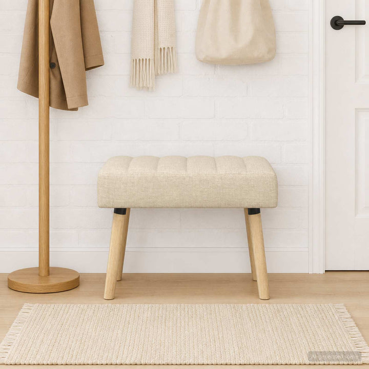 Kanalpuddet Bænk Cremefarvet 60 x 40 x 45 cm Stof