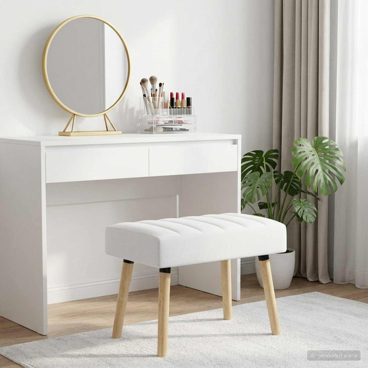 Kanalpuddet Bænk Hvid 60 x 40 x 45 cm Stof