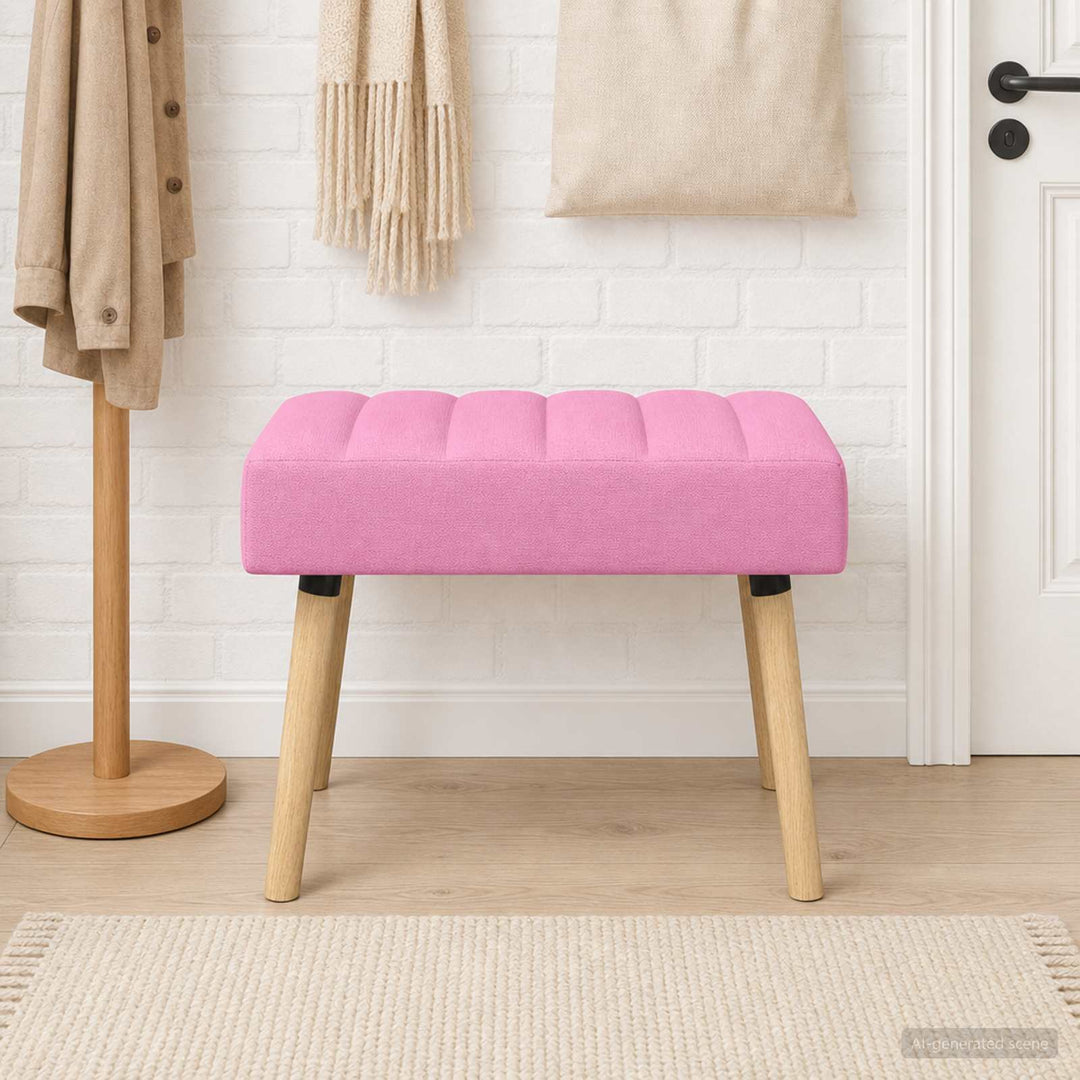 Kanalpuddet Bænk Lyserød 60 x 40 x 45 cm Stof