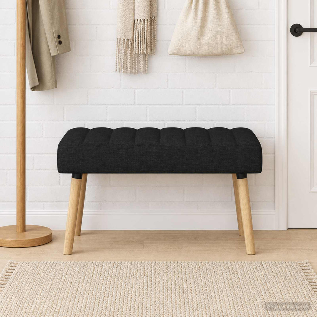 Kanalpuddet Bænk Sort 80 x 40 x 46 cm Stof