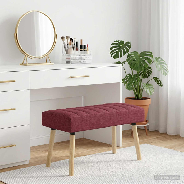 Kanalpuddet Bænk Vinrød 80 x 40 x 46 cm Stof