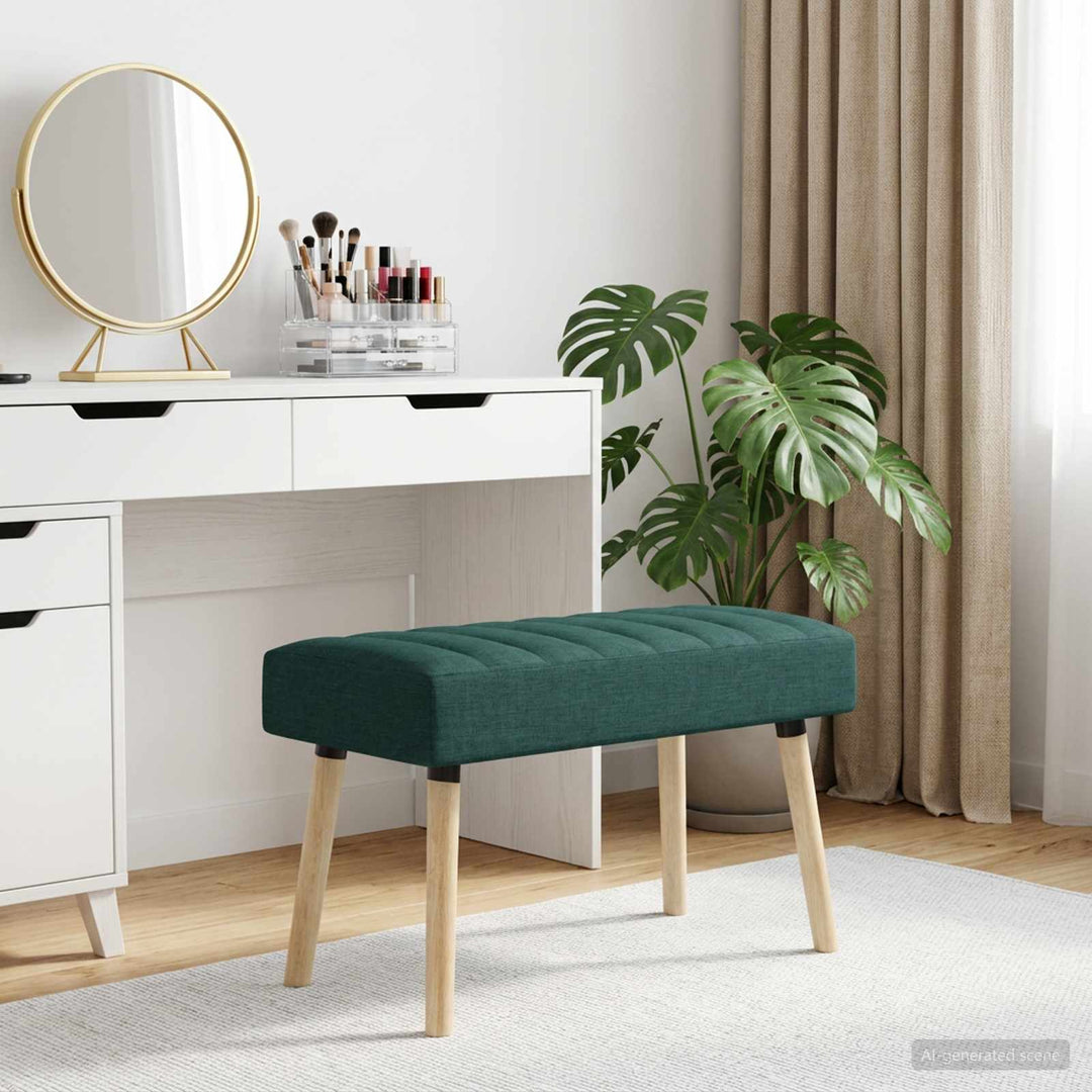 Kanalpuddet Bænk Mørkegrøn 80 x 40 x 46 cm Stof