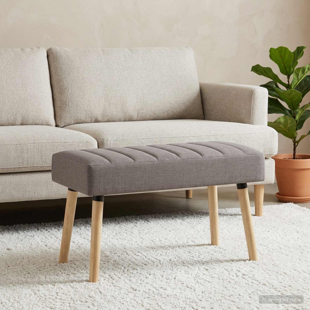 Kanalpuddet Bænk Gråbrun 80 x 40 x 46 cm Stof