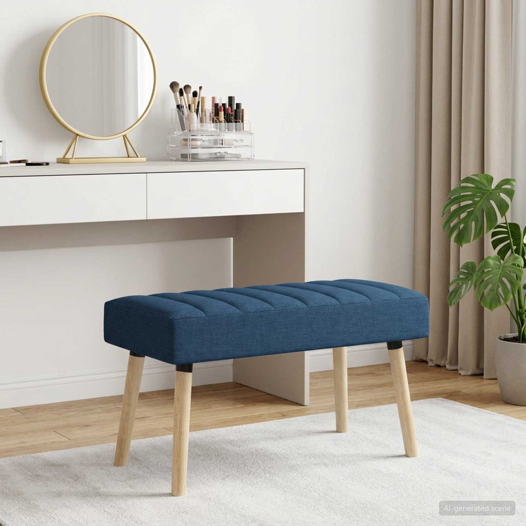 Kanalpuddet Bænk Blå 80 x 40 x 46 cm Stof