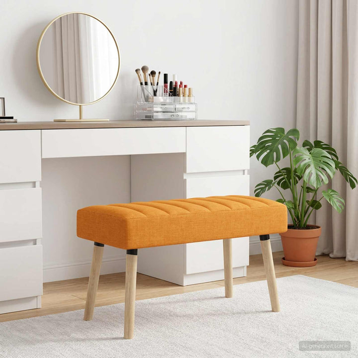 Kanalpuddet Bænk Mørk Gul 80 x 40 x 46 cm Stof