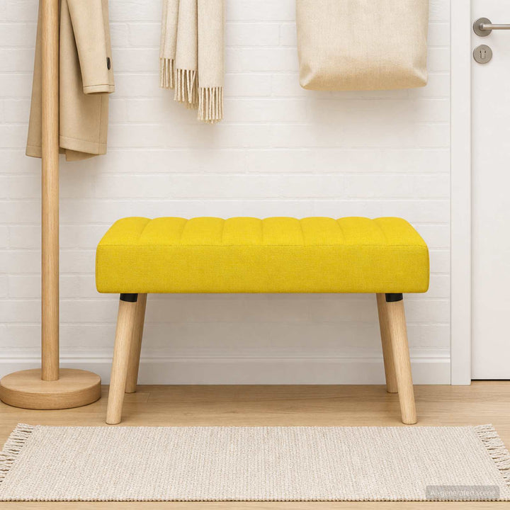 Kanalpuddet Bænk Lys Gul 80 x 40 x 46 cm Stof