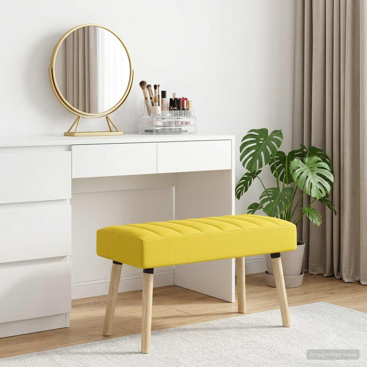 Kanalpuddet Bænk Lys Gul 80 x 40 x 46 cm Stof