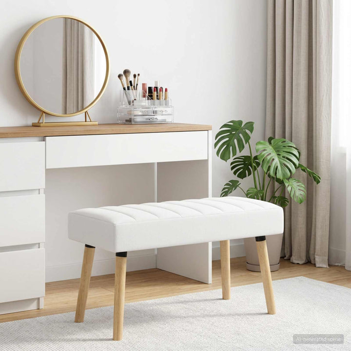 Kanalpuddet Bænk Hvid 80 x 40 x 46 cm Stof
