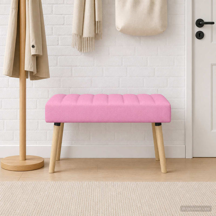 Kanalpuddet Bænk Lyserød 80 x 40 x 46 cm Stof