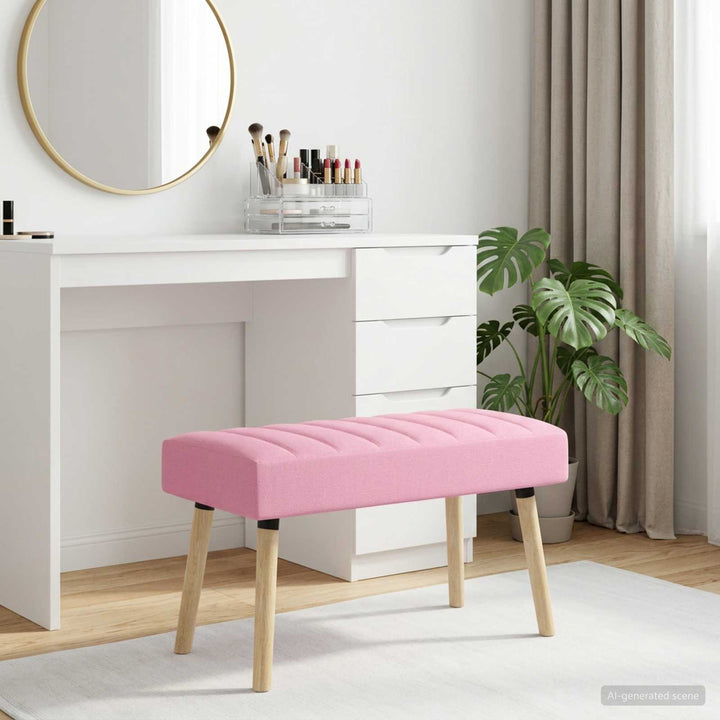 Kanalpuddet Bænk Lyserød 80 x 40 x 46 cm Stof