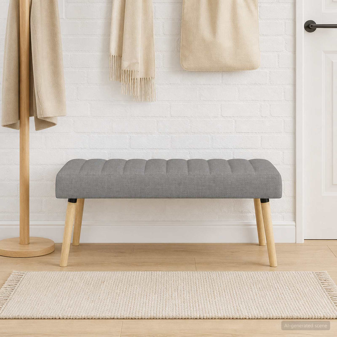 Kanalpuddet Bænk Lysegrå 110 x 40 x 46 cm Stof