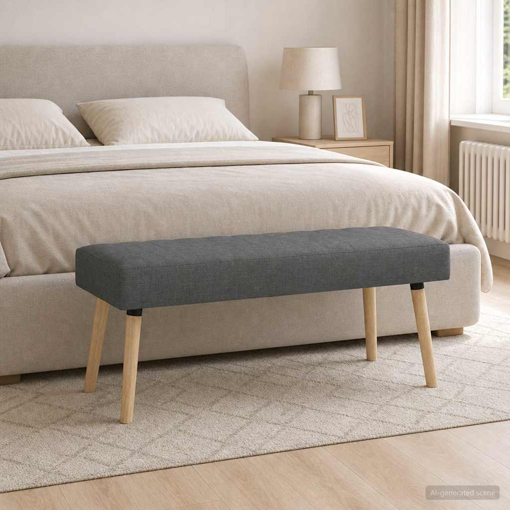 Kanalpuddet Bænk Mørkegrå 110 x 40 x 46 cm Stof