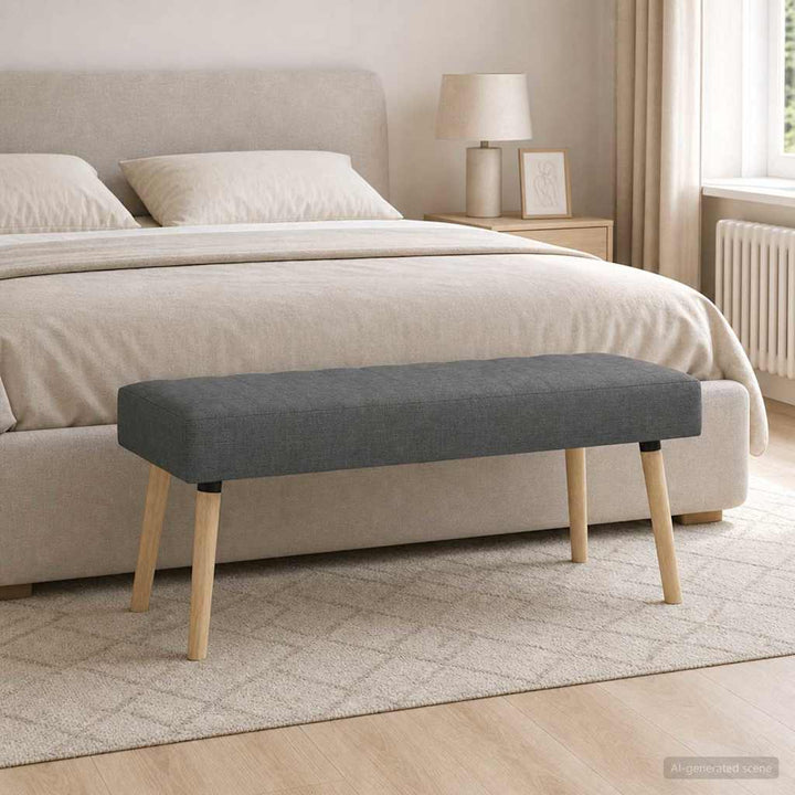 Kanalpuddet Bænk Mørkegrå 110 x 40 x 46 cm Stof