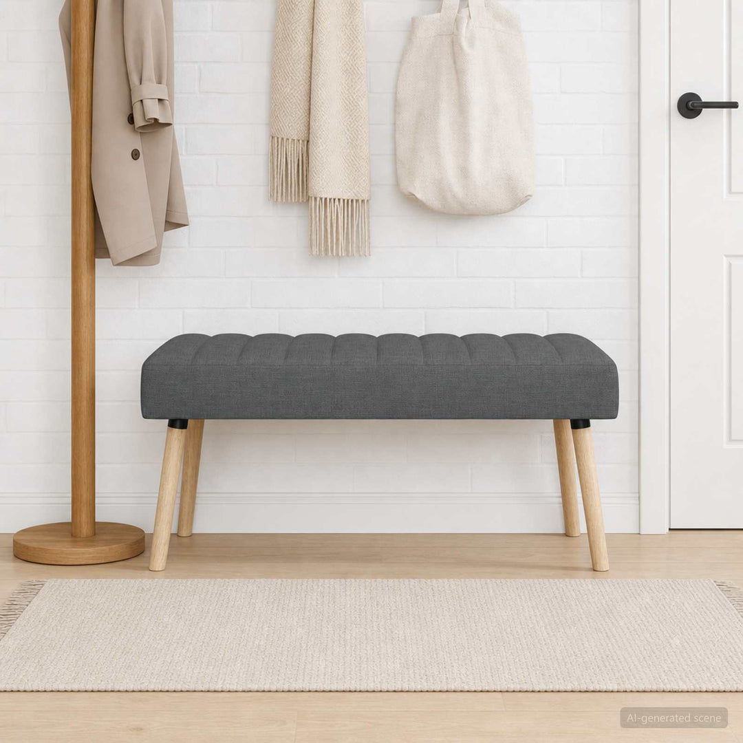 Kanalpuddet Bænk Mørkegrå 110 x 40 x 46 cm Stof