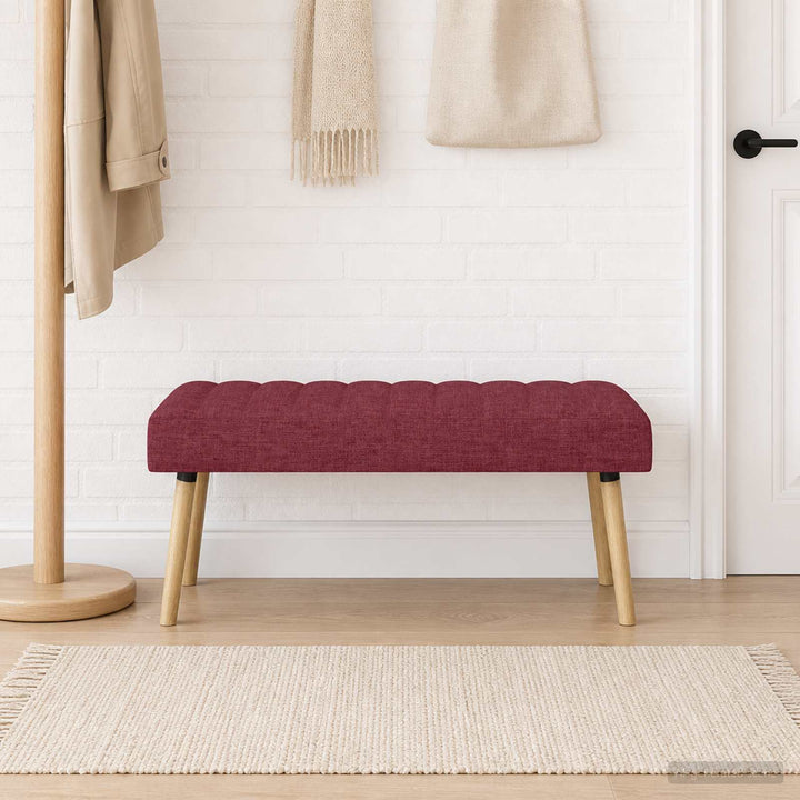 Kanalpuddet Bænk Vinrød 110 x 40 x 46 cm Stof