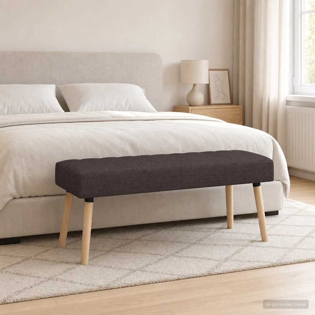 Kanalpuddet Bænk Mørk Brun 110 x 40 x 46 cm Stof