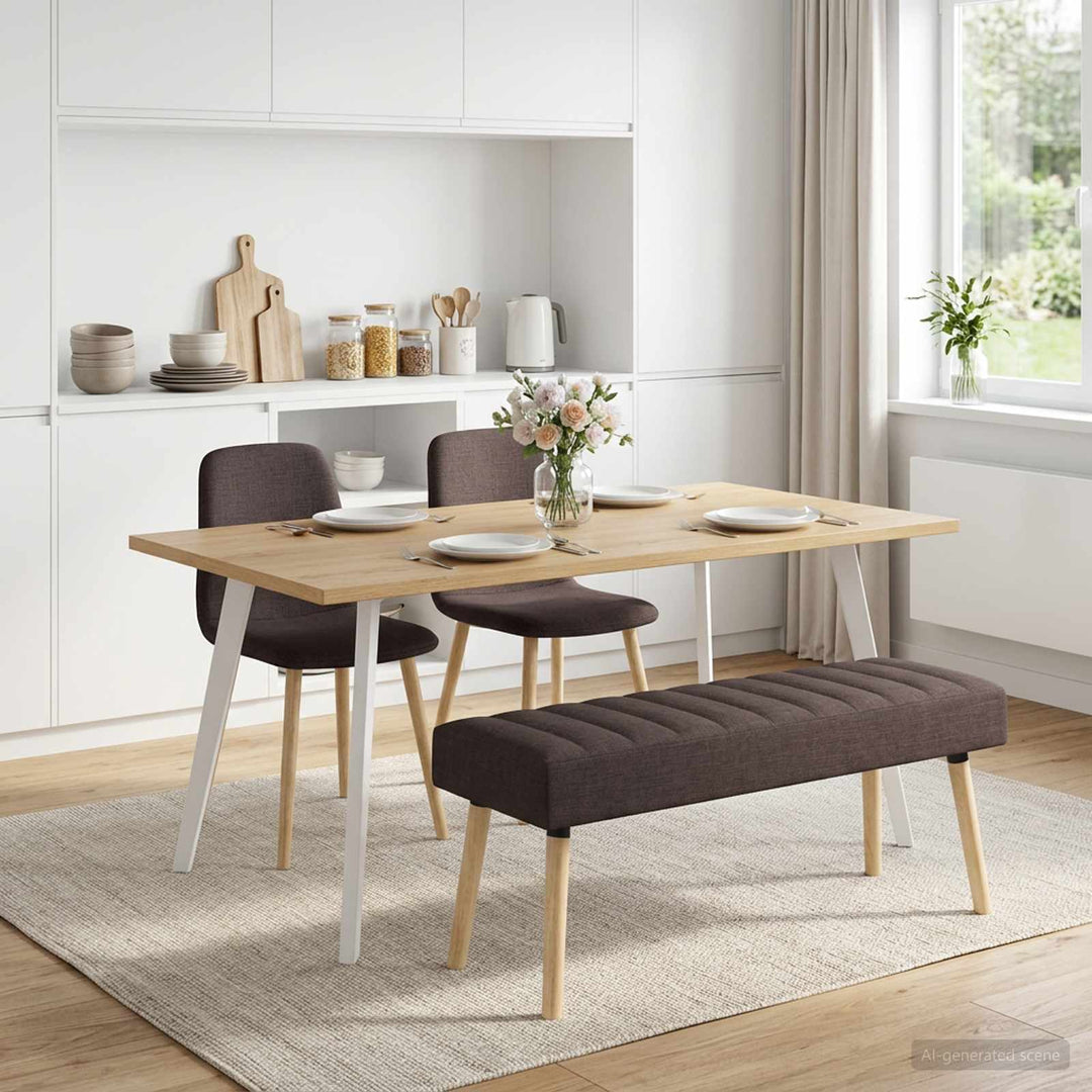 Kanalpuddet Bænk Mørk Brun 110 x 40 x 46 cm Stof
