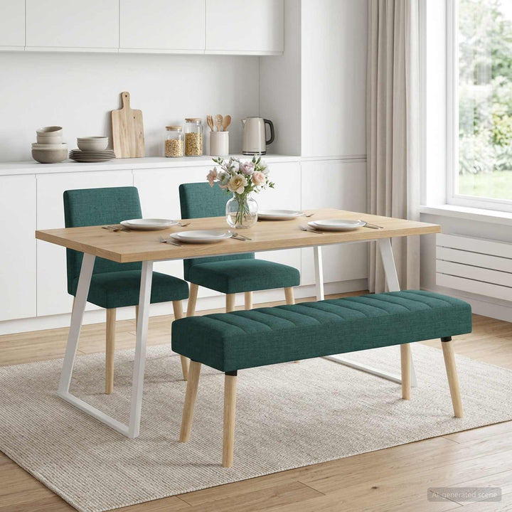 Kanalpuddet Bænk Mørkegrøn 110 x 40 x 46 cm Stof