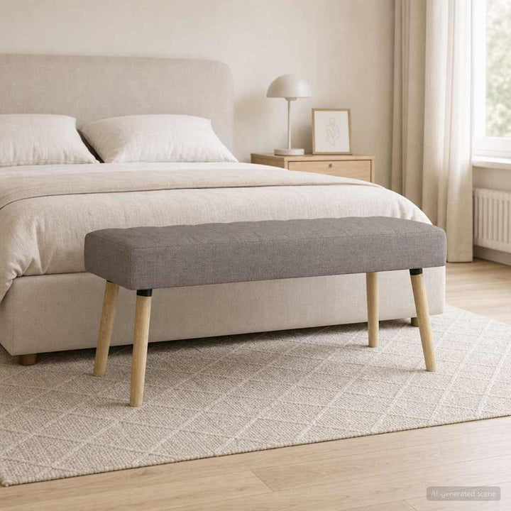 Kanalpuddet Bænk Gråbrun 110 x 40 x 46 cm Stof