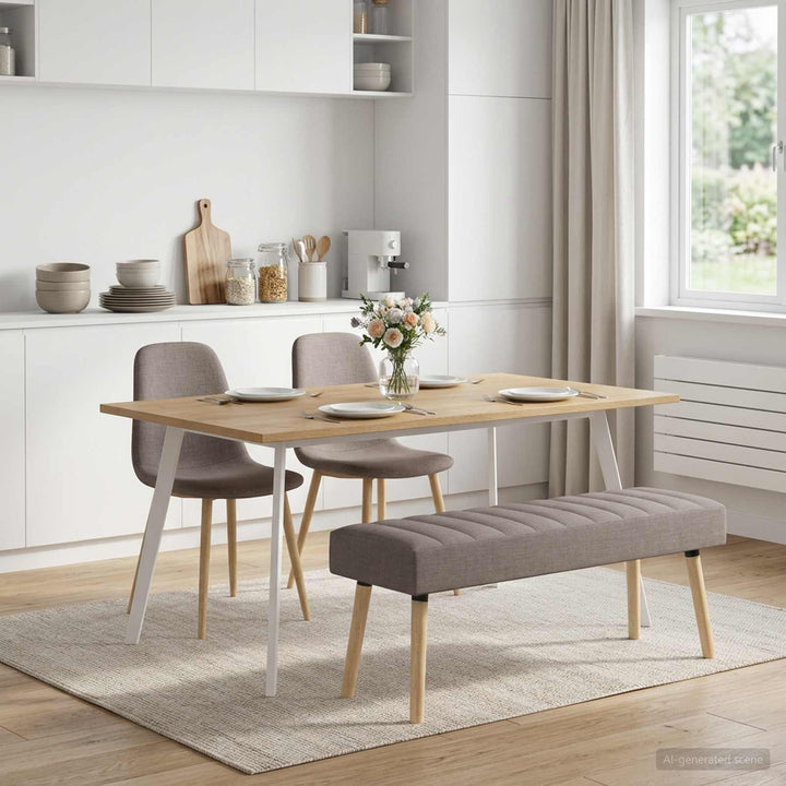 Kanalpuddet Bænk Gråbrun 110 x 40 x 46 cm Stof