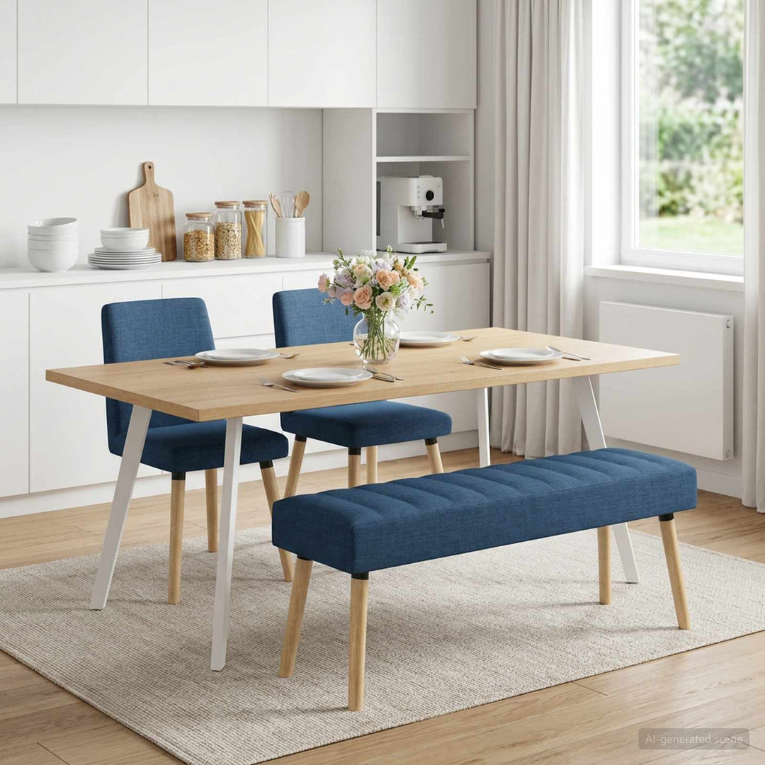 Kanalpuddet Bænk Blå 110 x 40 x 46 cm Stof
