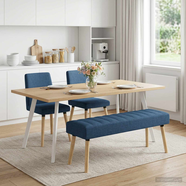 Kanalpuddet Bænk Blå 110 x 40 x 46 cm Stof